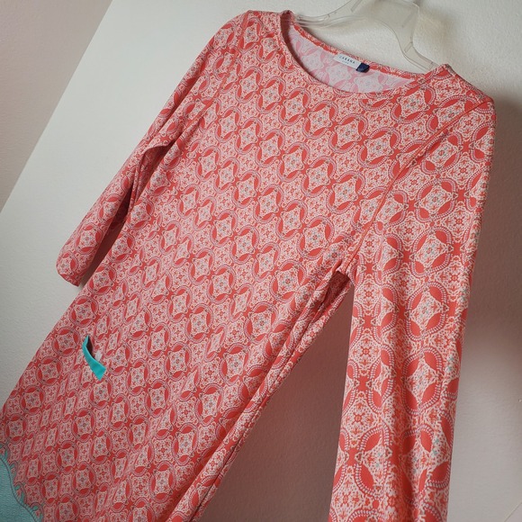 Cabana Life Coral Tides Shift Dress Coastal UPF 50 Swimsuit Coverup Size Large - Picture 5 of 16